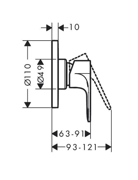 Hansgrohe - Rebris S - Zuhany csaptelep - 72648000 – 2. kép