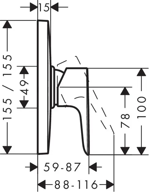 Hansgrohe - Talis E - Zuhany csaptelep - 71768000 – 2. kép