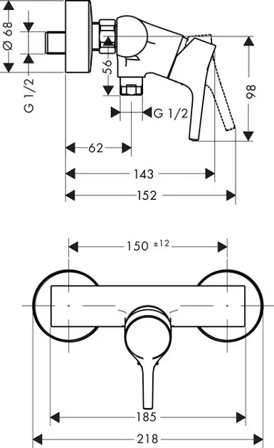 Hansgrohe - Talis - Zuhany csaptelep - 72600000 – 2. kép
