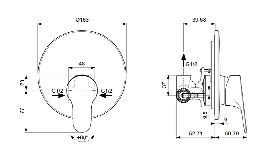 Ideal Standard - Cerabase - Zuhany csaptelep - A7392AA – 2. kép