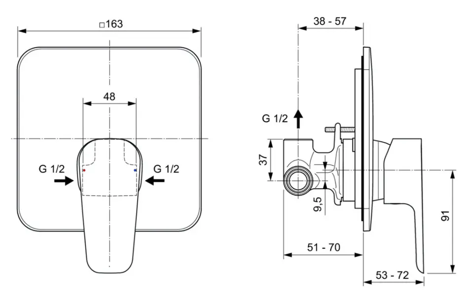 Ideal Standard - Cerafine D - Zuhany csaptelep - A7188AA – 2. kép