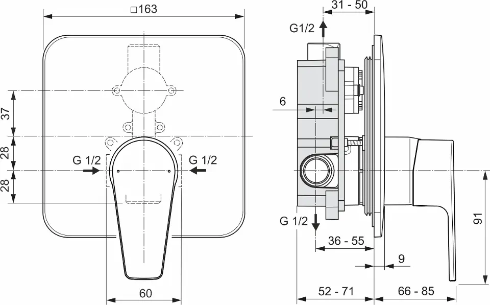 Ideal Standard - Cerafine D - Zuhany csaptelep - A7190AA – 2. kép
