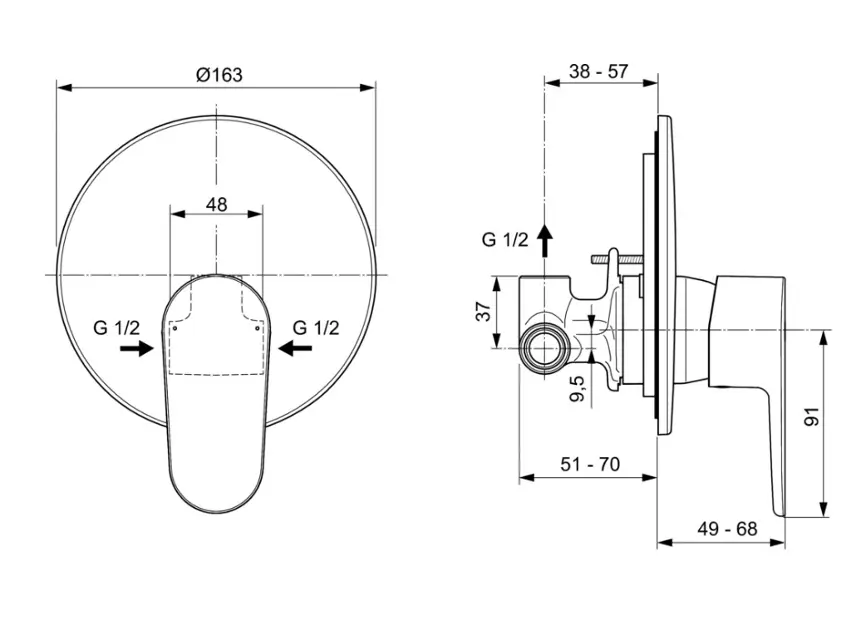 Ideal Standard - Cerafine O - Zuhany csaptelep - A7192AA – 2. kép