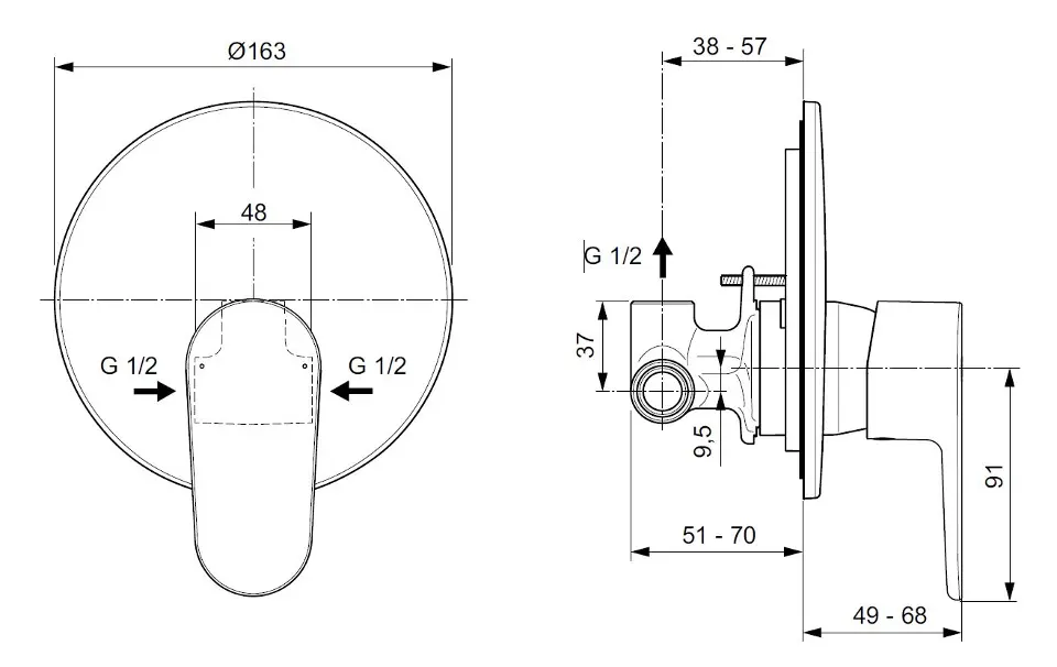 Ideal Standard - Cerafine O - Zuhany csaptelep - A7192SI – 2. kép