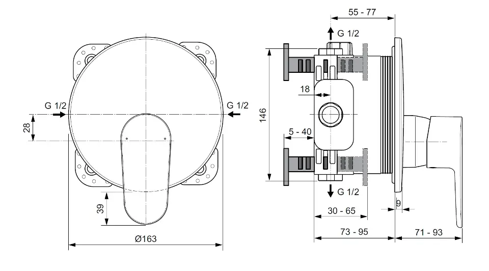 Ideal Standard - Cerafine O - Zuhany csaptelep - A7349RO – 2. kép