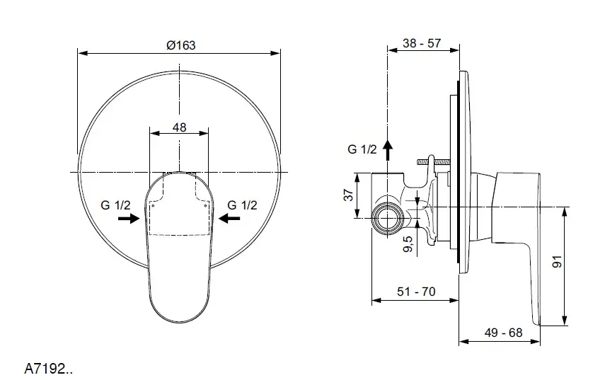 Ideal Standard - Cerafine O - Zuhany csaptelep - A7349XG – 2. kép