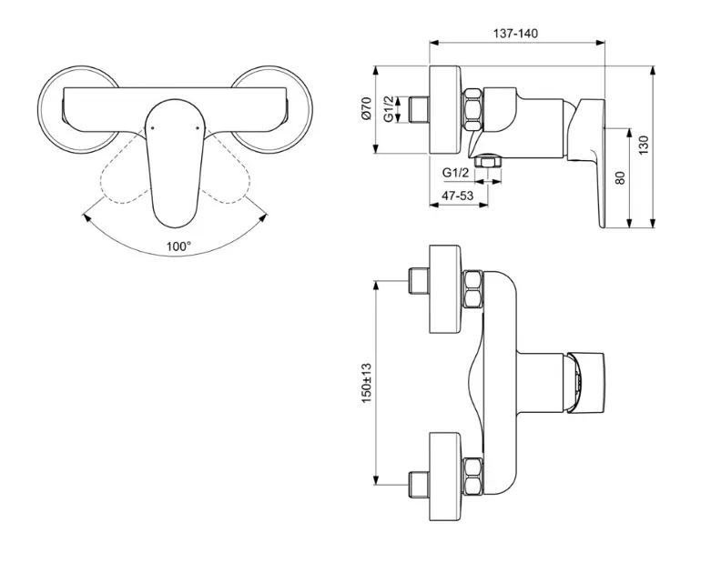 Ideal Standard - Cerafine O - Zuhany csaptelep - BC499AA – 2. kép