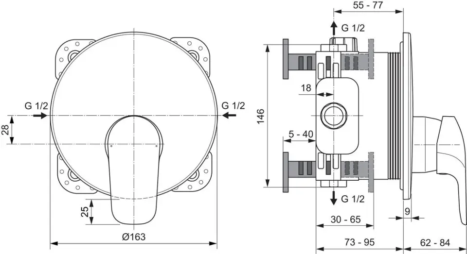 Ideal Standard - CeraFlex - Zuhany csaptelep - A6724AA – 2. kép