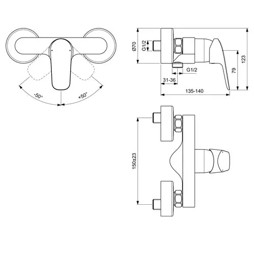 Ideal Standard - CeraFlex - Zuhany csaptelep - B1720AA – 2. kép