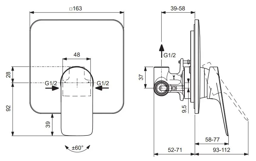 Ideal Standard - Ceralife C - Zuhany csaptelep - BE060XG – 2. kép