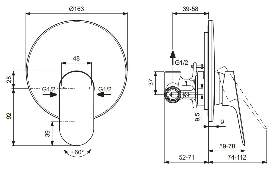 Ideal Standard - Ceralife O - Zuhany csaptelep - BE022AA – 2. kép