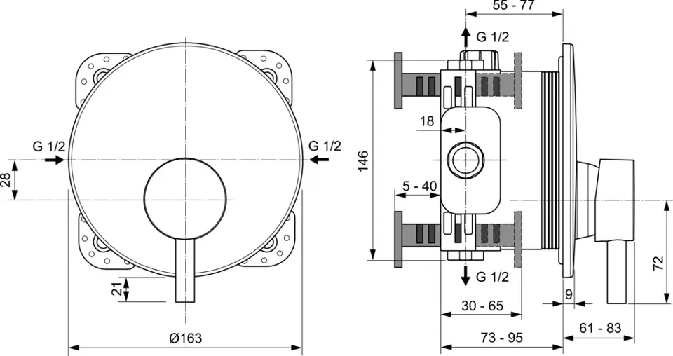 Ideal Standard - CeraLine - Zuhany csaptelep - A7388XG – 2. kép