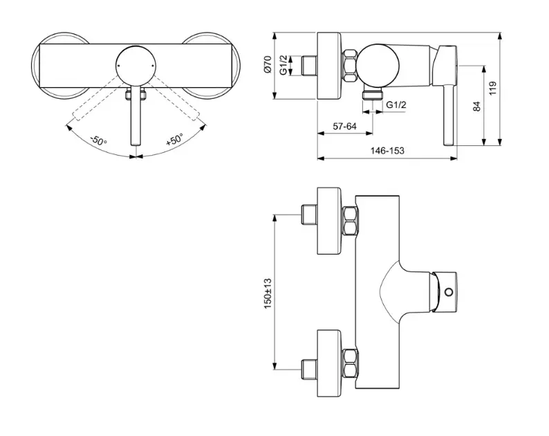 Ideal Standard - CeraLine - Zuhany csaptelep - BC200AA – 2. kép