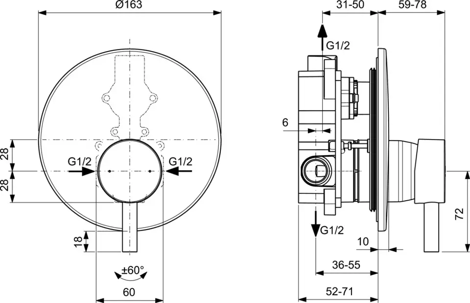 Ideal Standard - CeraLine - Zuhany csaptelep - BD138XG – 2. kép