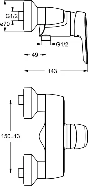 Ideal Standard - CeraMix Blue - Zuhany csaptelep - B9493AA – 2. kép