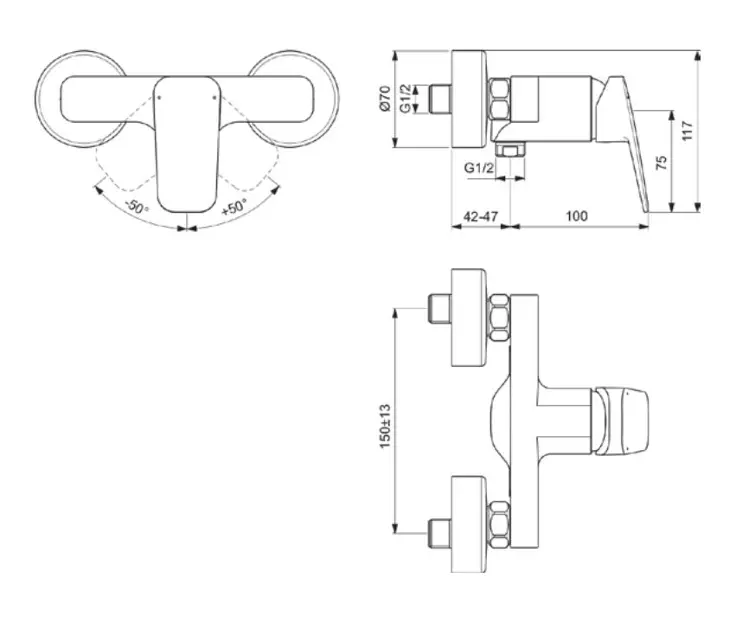 Ideal Standard - CeraPlan - Zuhany csaptelep - BD250XG – 2. kép