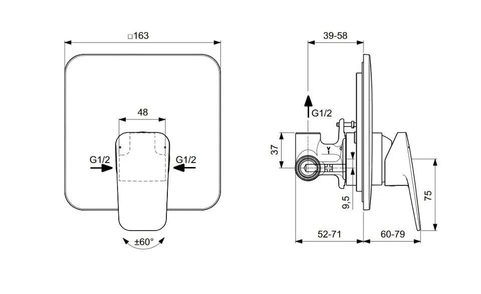Ideal Standard - CeraPlan - Zuhany csaptelep - BD252XG – 2. kép