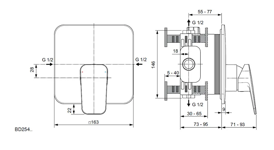 Ideal Standard - CeraPlan - Zuhany csaptelep - BD254AA – 2. kép