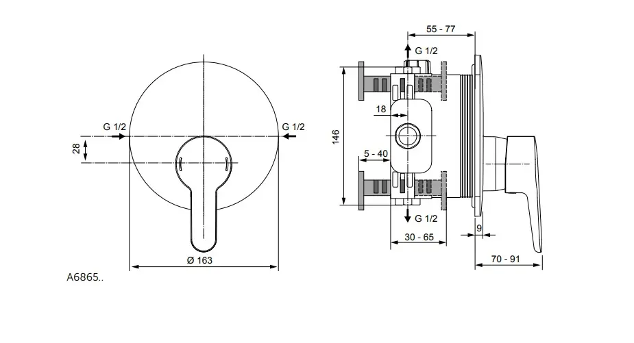 Ideal Standard - Ceraplus II - Zuhany csaptelep - A6865AA – 2. kép