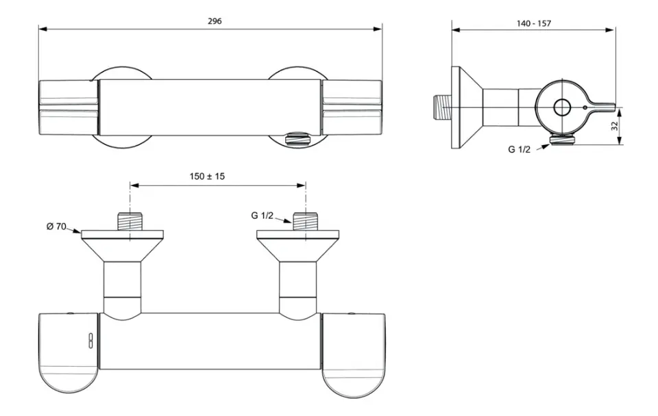 Ideal Standard - Ceraplus II - Zuhany csaptelep - A6870AA – 2. kép