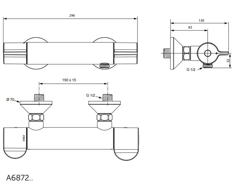 Ideal Standard - Ceraplus II - Zuhany csaptelep - A6872AA – 2. kép