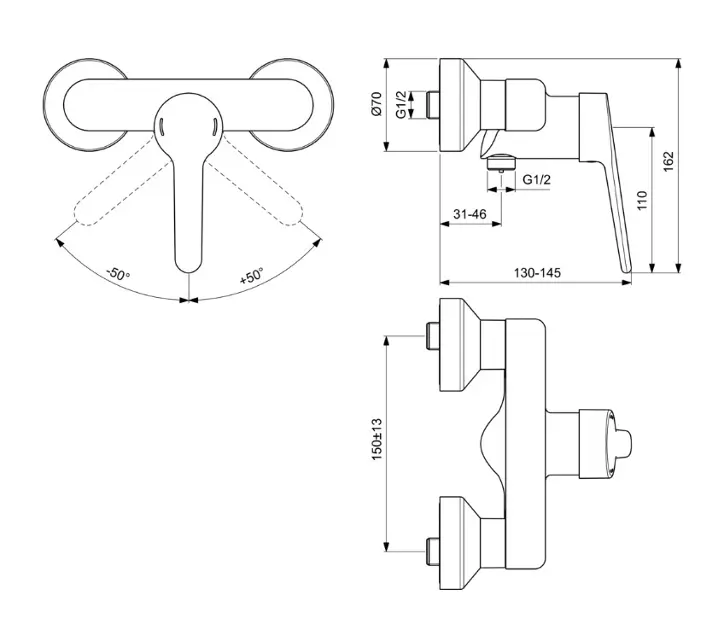 Ideal Standard - Ceraplus II - Zuhany csaptelep - BC118AA – 2. kép