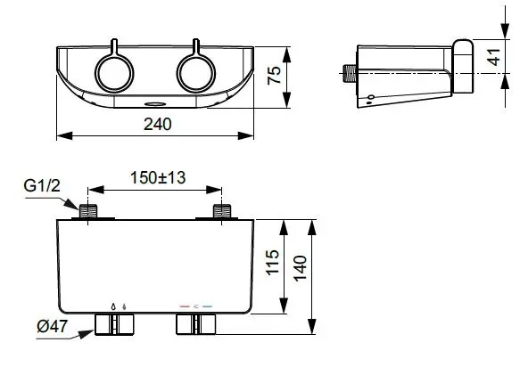 Ideal Standard - CeraPlus - Zuhany csaptelep - A7606AA – 2. kép
