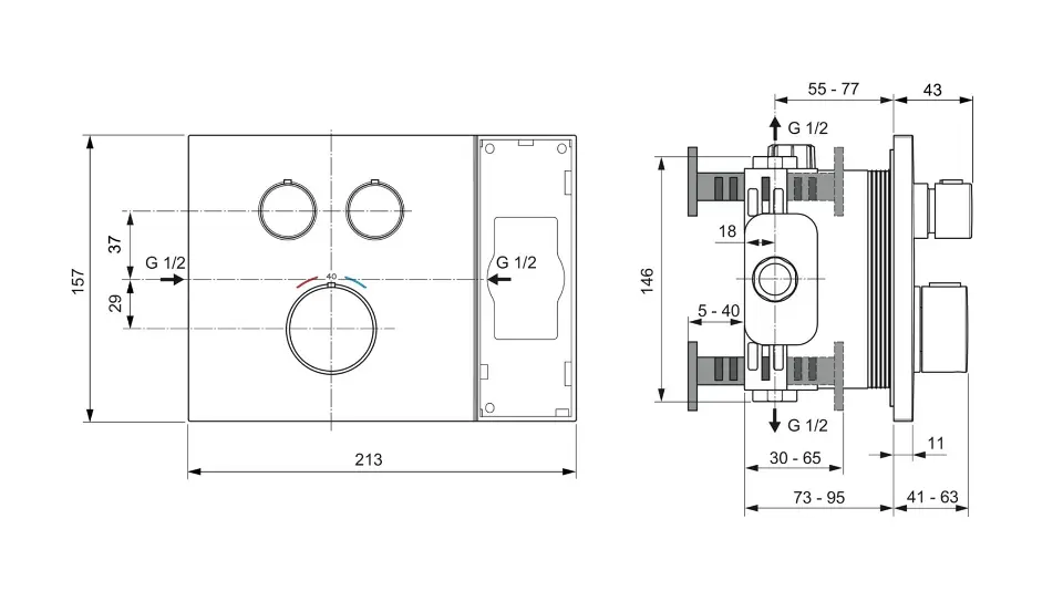 Ideal Standard - Ceratherm Navigo Solos - Zuhany csaptelep - A7894AA – 2. kép