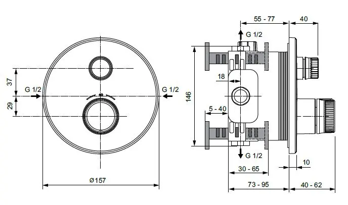 Ideal Standard - CeraTherm Navigo - Zuhany csaptelep - A7295XG – 2. kép
