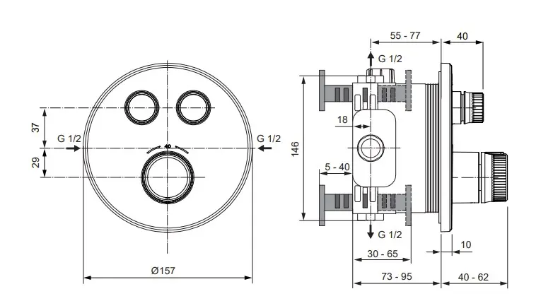 Ideal Standard - CeraTherm Navigo - Zuhany csaptelep - A7296GN – 2. kép
