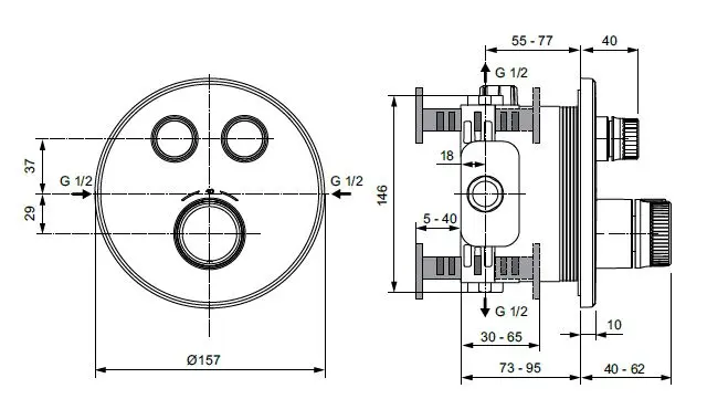 Ideal Standard - CeraTherm Navigo - Zuhany csaptelep - A7296XG – 2. kép