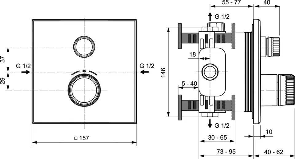 Ideal Standard - CeraTherm Navigo - Zuhany csaptelep - A7301A5 – 2. kép