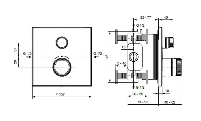 Ideal Standard - CeraTherm Navigo - Zuhany csaptelep - A7301XG – 2. kép