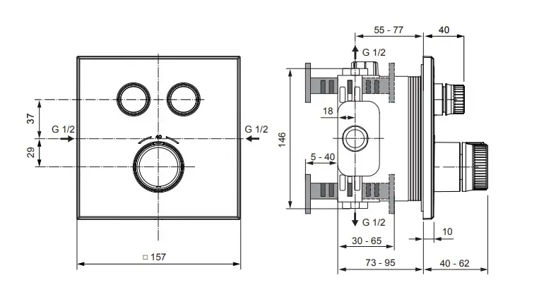 Ideal Standard - CeraTherm Navigo - Zuhany csaptelep - A7302A2 – 2. kép