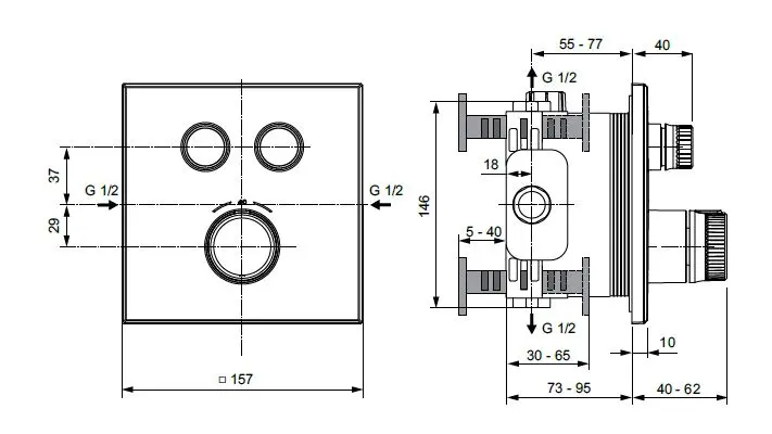 Ideal Standard - CeraTherm Navigo - Zuhany csaptelep - A7302XG – 2. kép