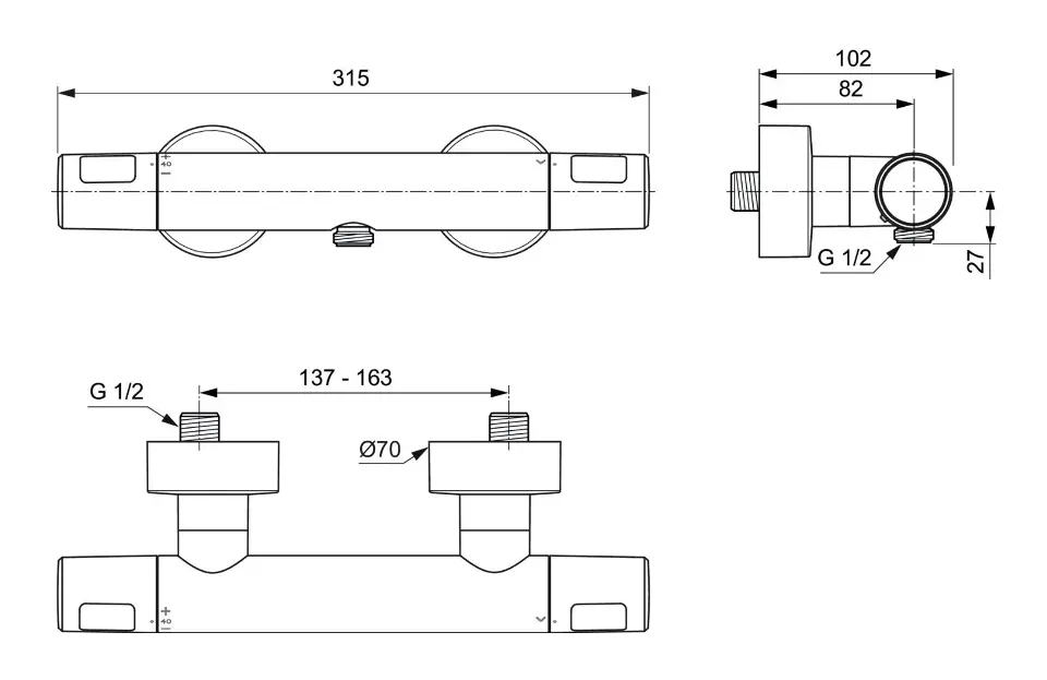 Ideal Standard - Ceratherm T25N - Zuhany csaptelep - A8600AA – 2. kép