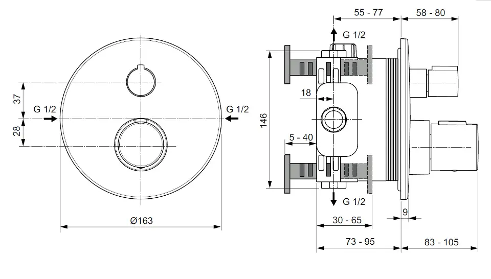 Ideal Standard - CeraTherm - Zuhany csaptelep - A5813AA – 2. kép