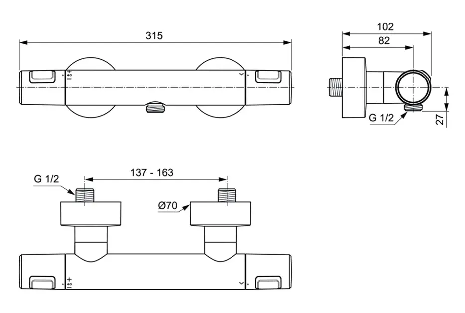 Ideal Standard - CeraTherm - Zuhany csaptelep - A7201XG – 2. kép
