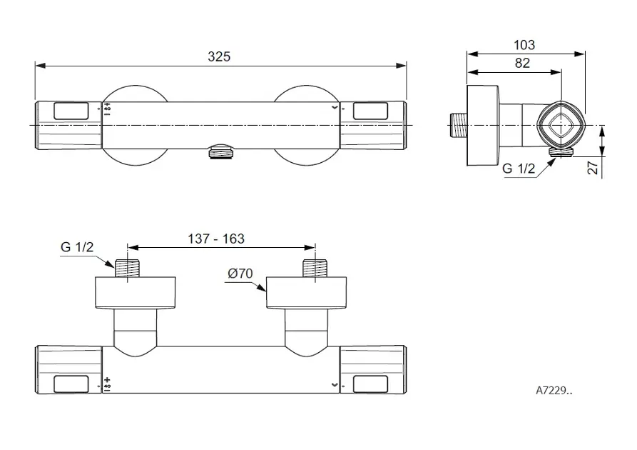 Ideal Standard - CeraTherm - Zuhany csaptelep - A7229AA – 2. kép