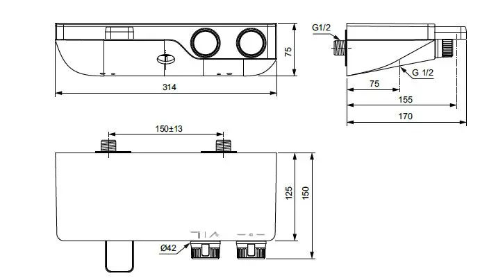 Ideal Standard - CeraTherm - Zuhany csaptelep - A7329XG – 2. kép