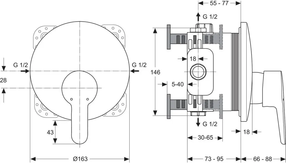 Ideal Standard - Connect Blue - Zuhany csaptelep - A5801AA – 2. kép