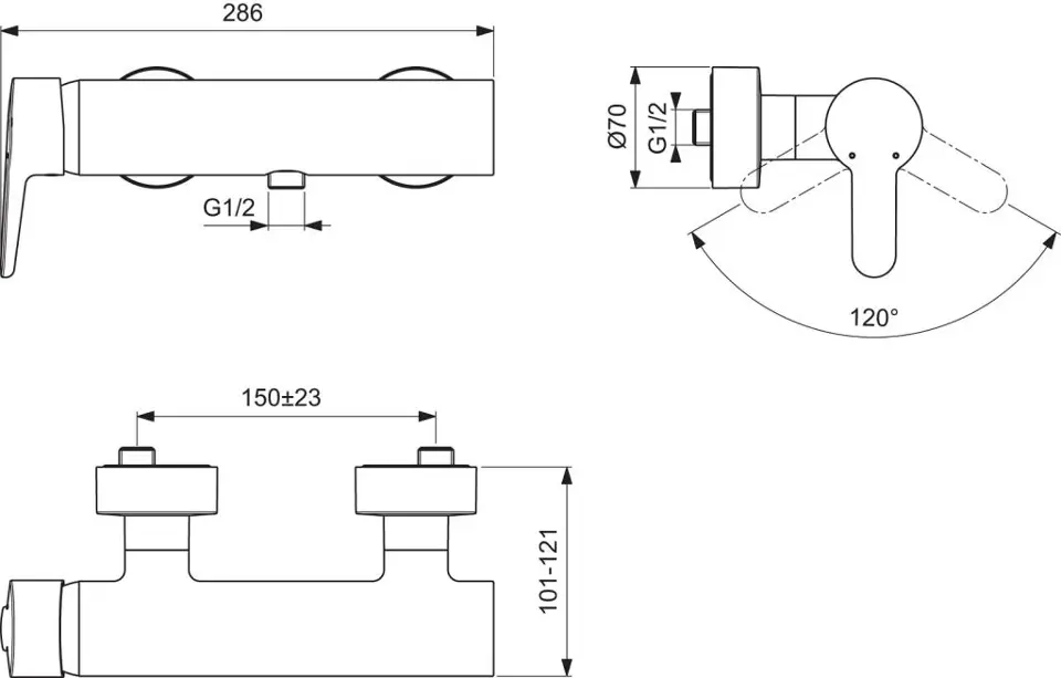 Ideal Standard - Connect Blue - Zuhany csaptelep - B9924AA – 2. kép