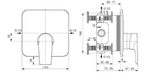 Ideal Standard - Edge - Zuhany csaptelep - A7123AA – 2. kép
