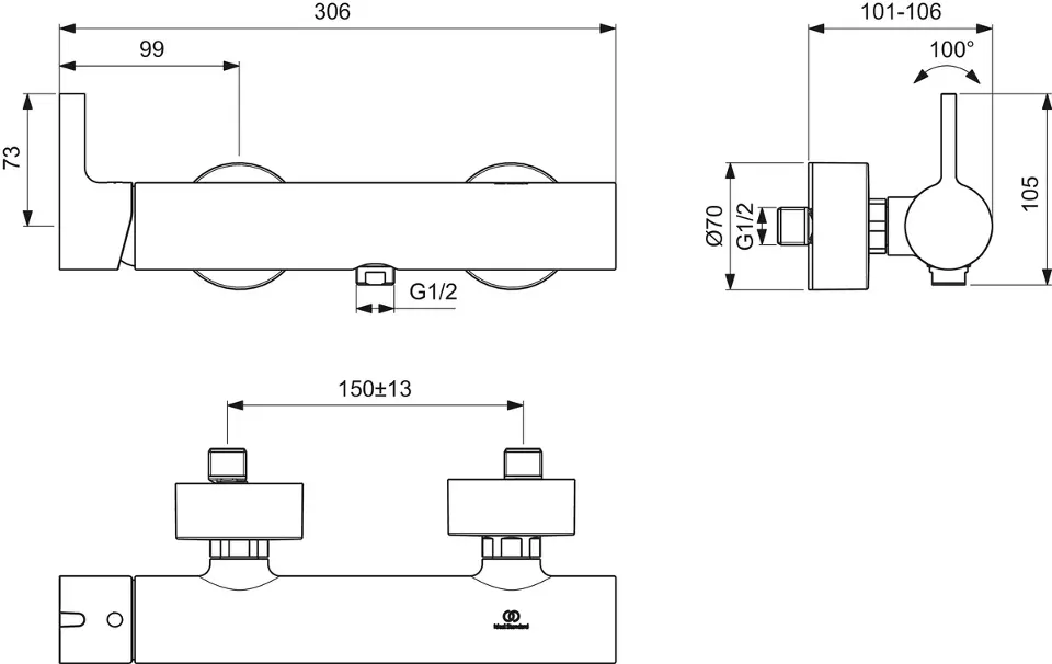 Ideal Standard - Joy - Zuhany csaptelep - BC785AA – 2. kép