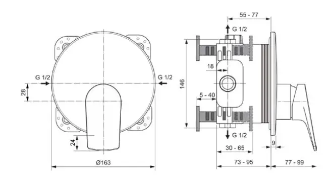 Ideal Standard - La Dolce Vita - Zuhany csaptelep - A7636A5 – 2. kép