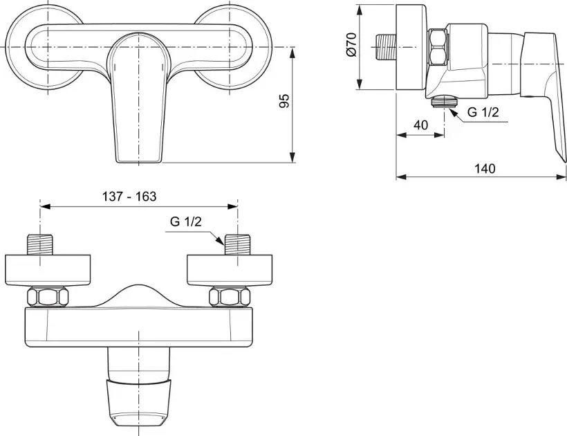 Ideal Standard - Tesi - Zuhany csaptelep - A6581AA – 2. kép