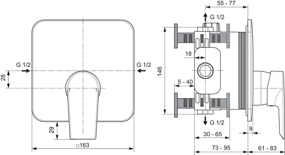 Ideal Standard - Tesi - Zuhany csaptelep - A6585AA – 2. kép