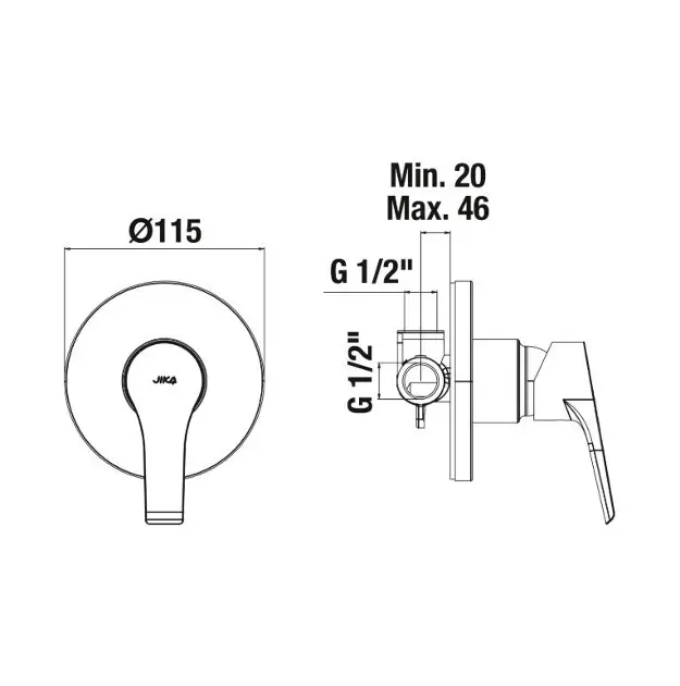 Jika - Cube - Zuhany csaptelep - H3311W60040001 – 2. kép
