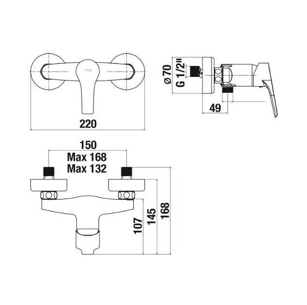 Jika - Cube - Zuhany csaptelep - H3311W70044001 – 2. kép