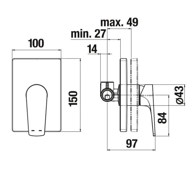 Jika - Cubito-N - Zuhany csaptelep - H3311X60040001 – 2. kép